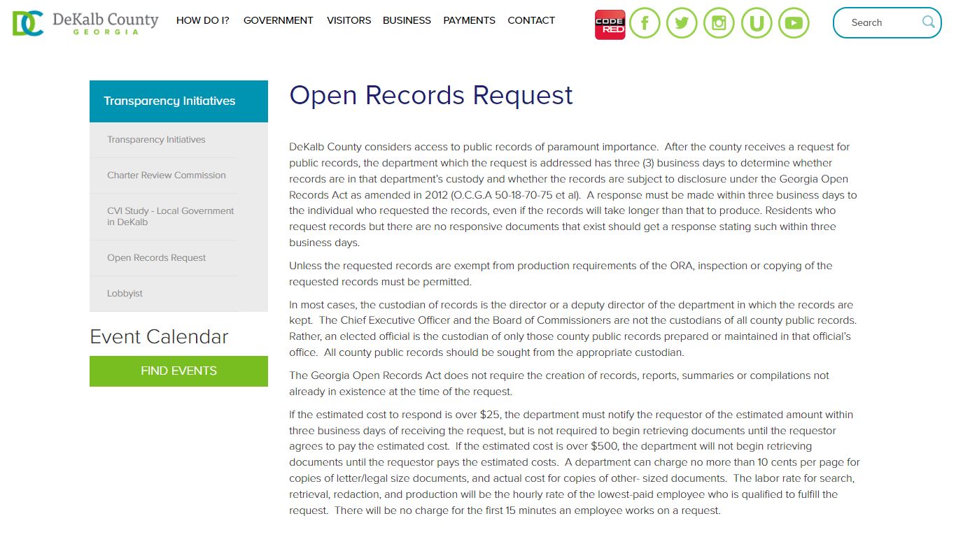 Open Records Request | DeKalb County GA