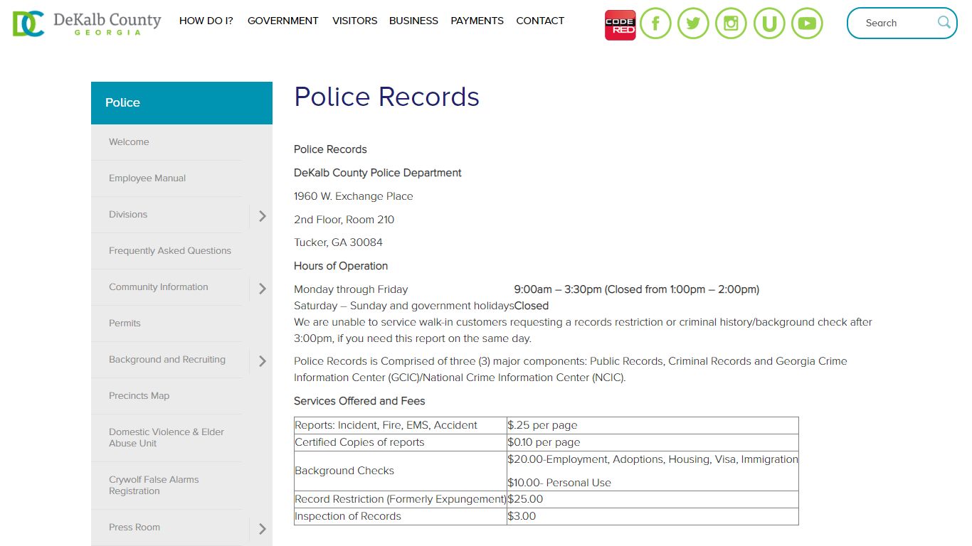Police Records | DeKalb County GA
